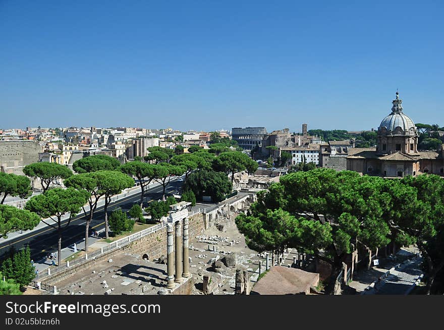 View of the Coliseum Rome