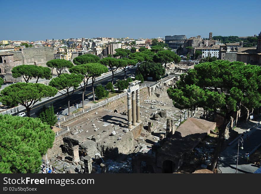 View of the Coliseum Rome