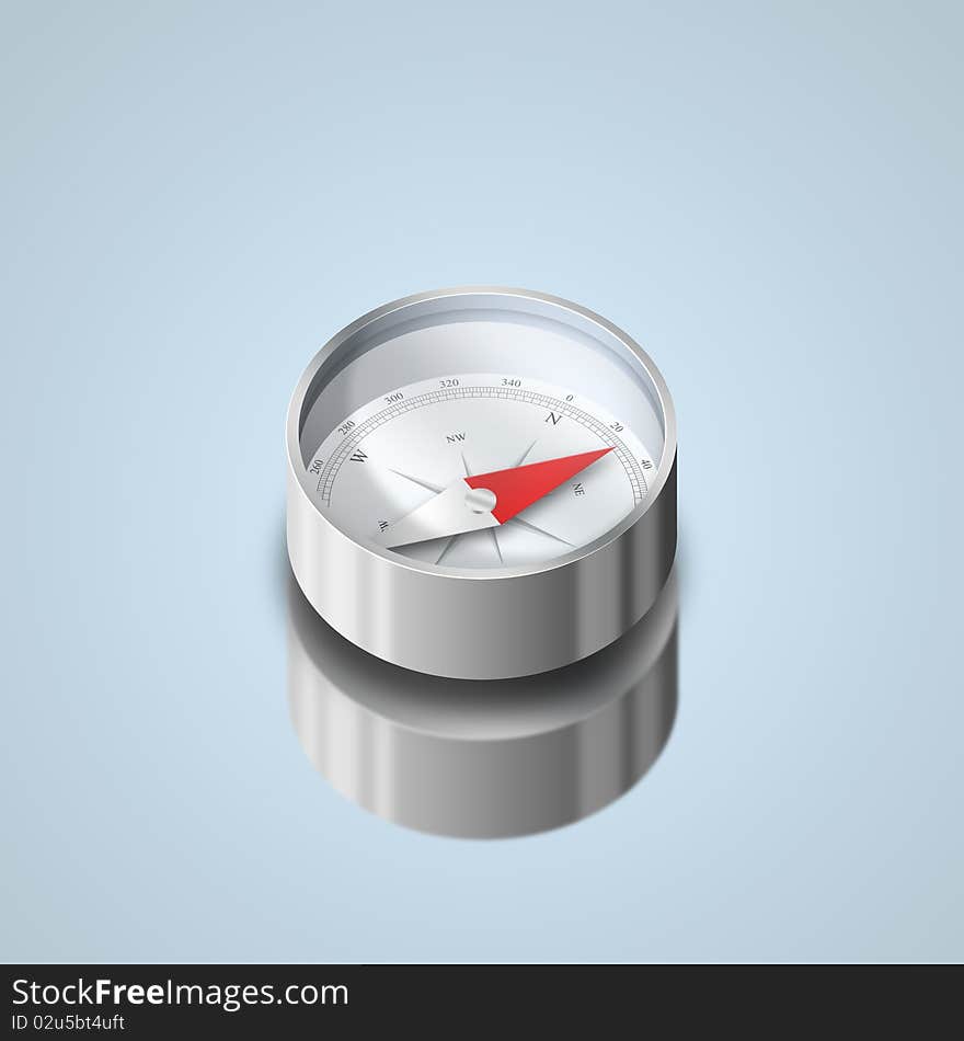 Illustrated compass with clipping path