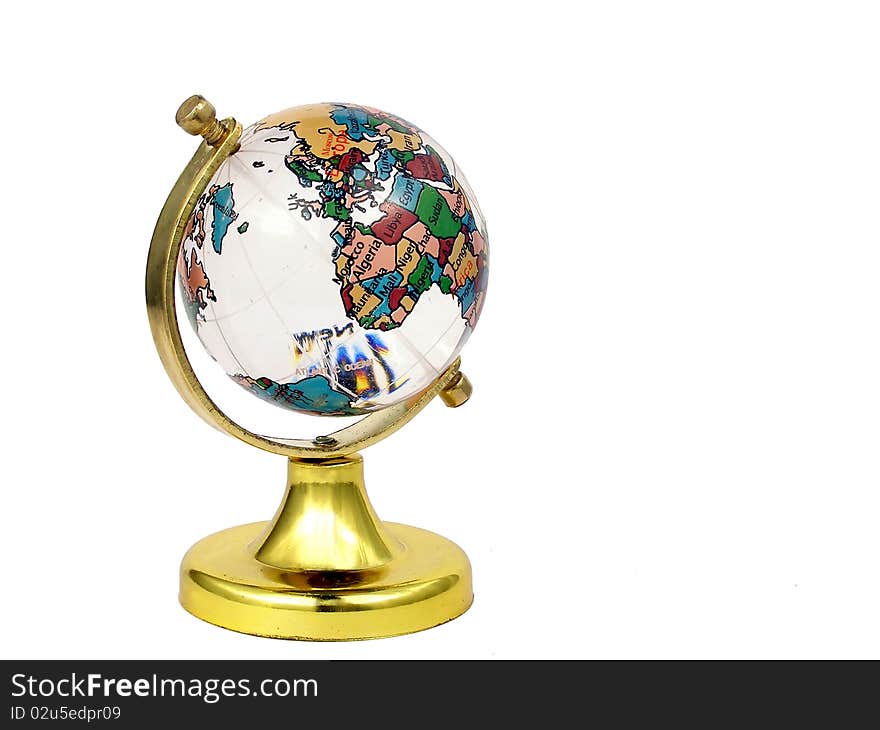 The globe a planet a white background isolated