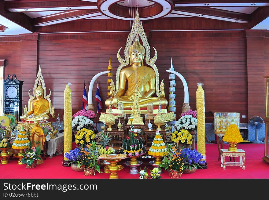 Gold Buddha image Korat Thailand