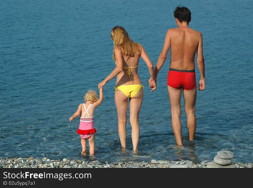 Family have fun on the beach. Family have fun on the beach