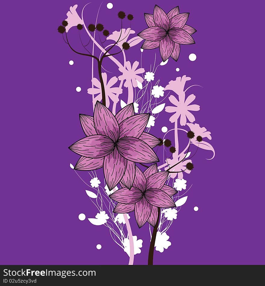 Purple floral wallpaper