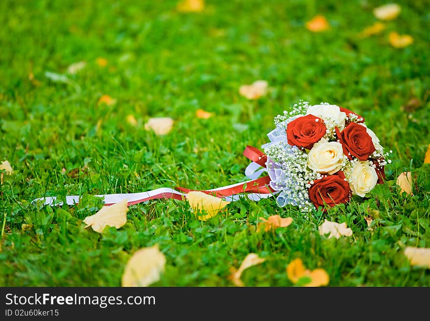 Close up of wedding bouquet