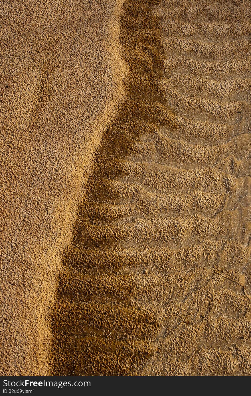 Natural Pattern On The Sand.