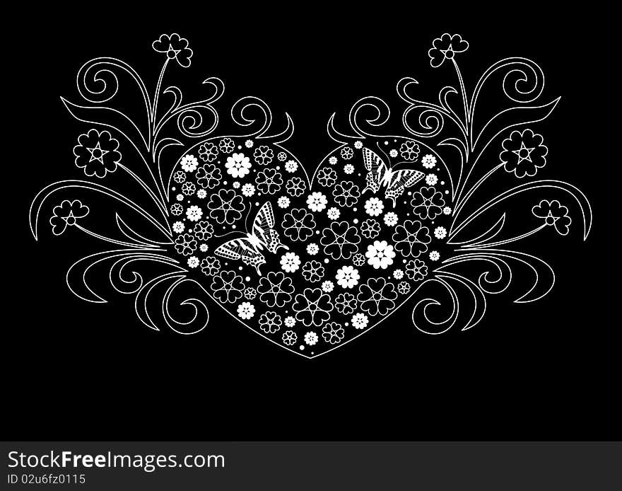 Floral Heart Shape