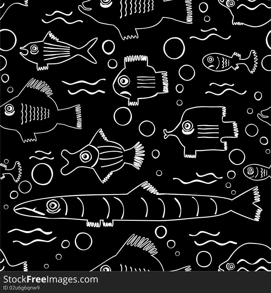 Fish seamless pattern