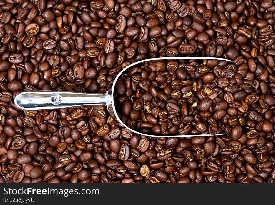 Coffee Beans And Scoop