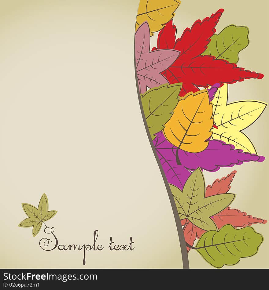 Brown autumn background.Vector illustration