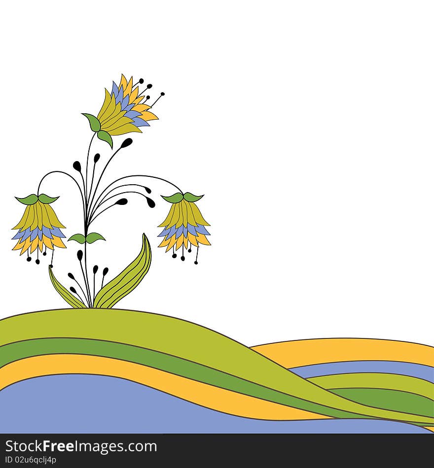 Colorful Spring flowers . Vector illustration