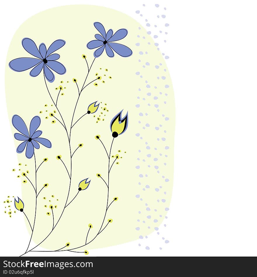 Colorful Spring flowers . Vector illustration