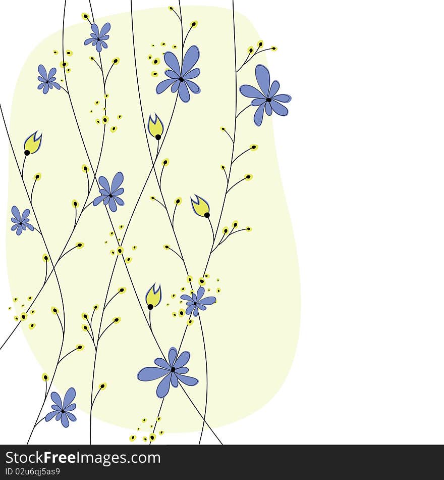 Colorful Spring flowers . Vector illustration