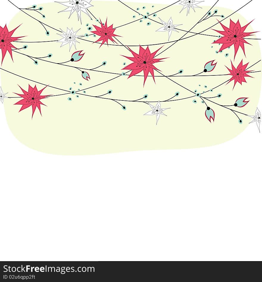 Colorful Spring flowers . Vector illustration