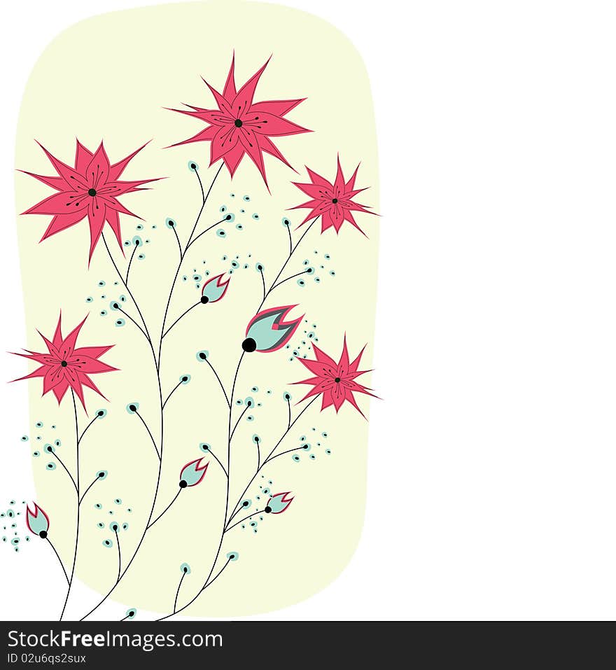 Colorful Spring flowers . Vector illustration