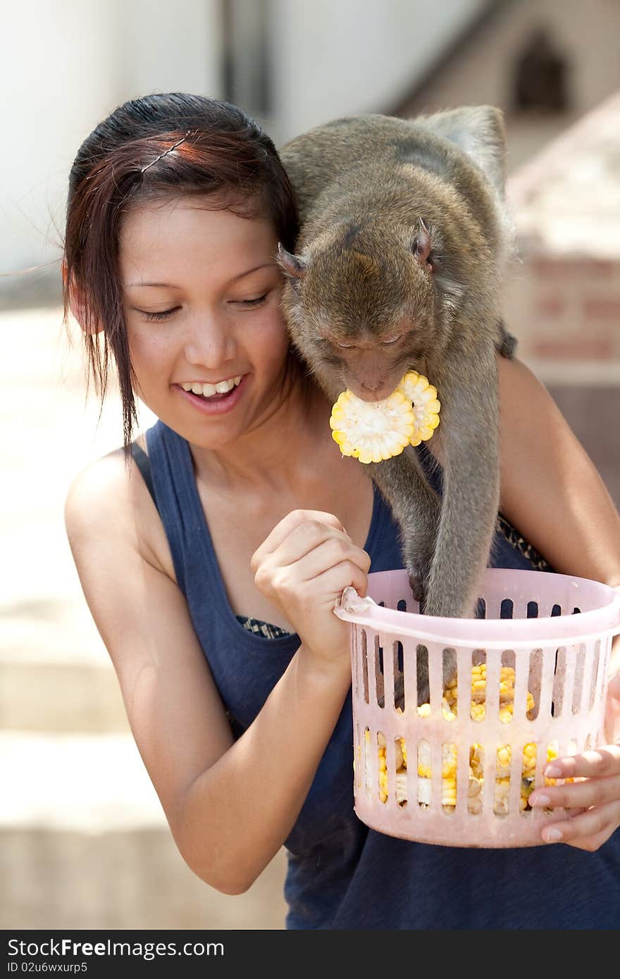 Girl With Monkey