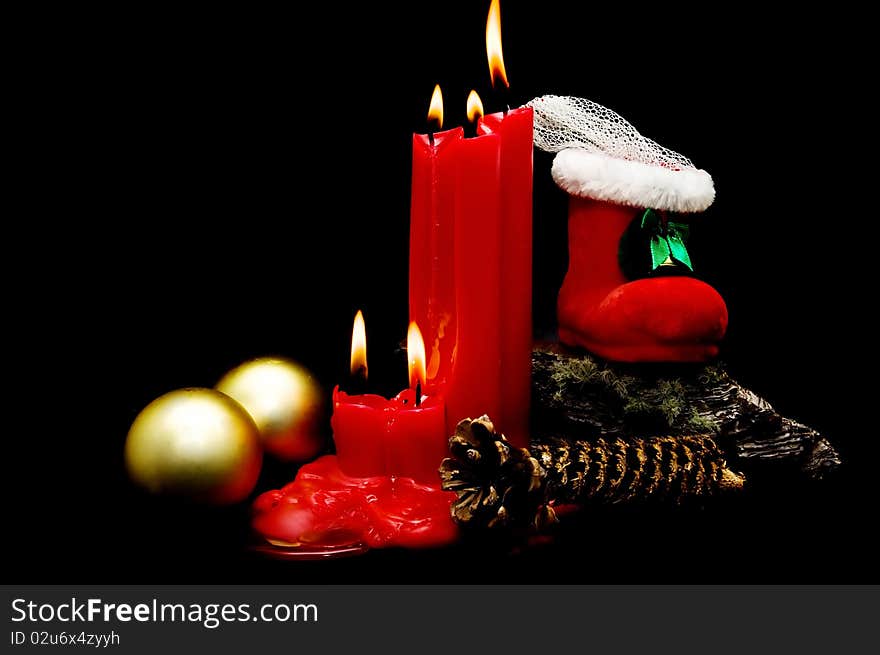 This picture is a postcard of congratulations, mainly by candles on a black background. This picture is a postcard of congratulations, mainly by candles on a black background