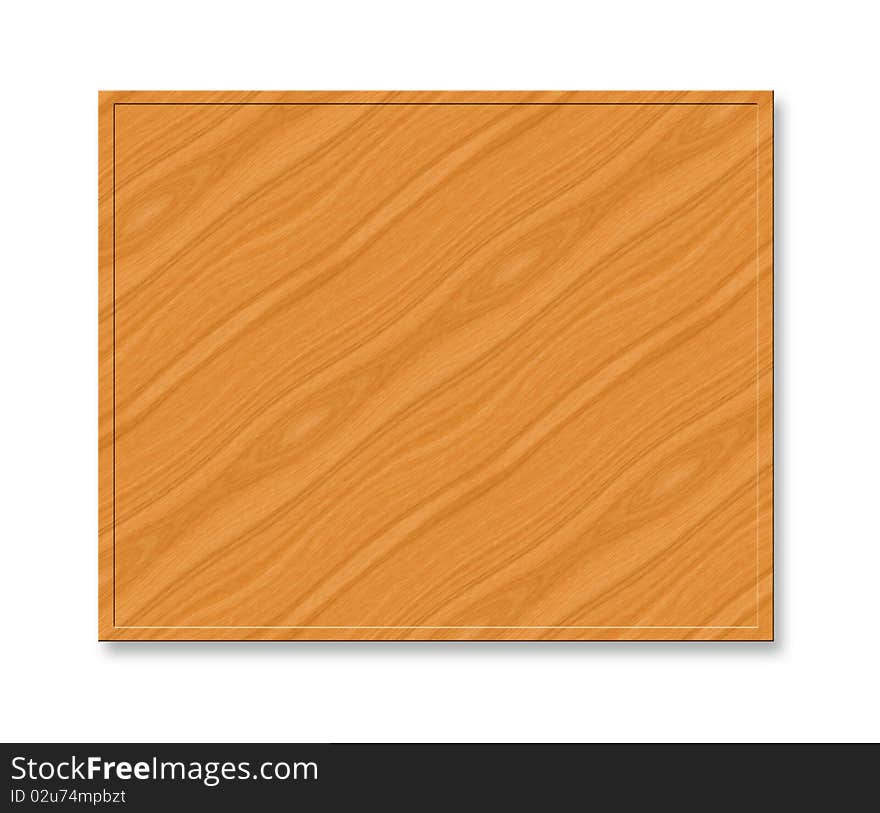 rich wood frame on isolated background