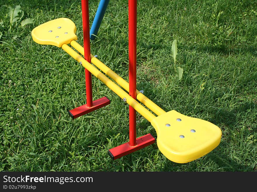 Swing for litlle children placed on the playground