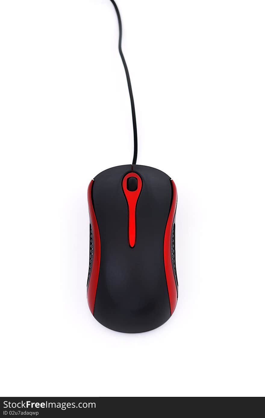 Computer mouse on white background