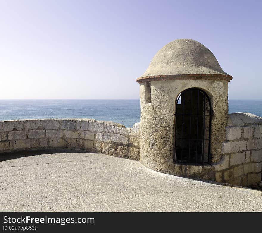 Tower in front of the sea in peniscola. Tower in front of the sea in peniscola