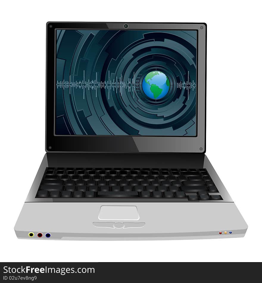 Isolated image of a laptop. Vector illustration.