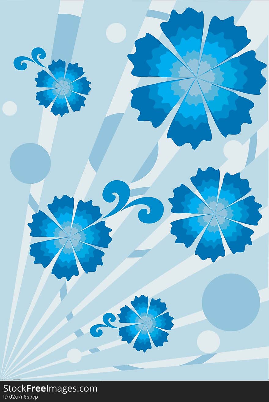 Blue botany pattern