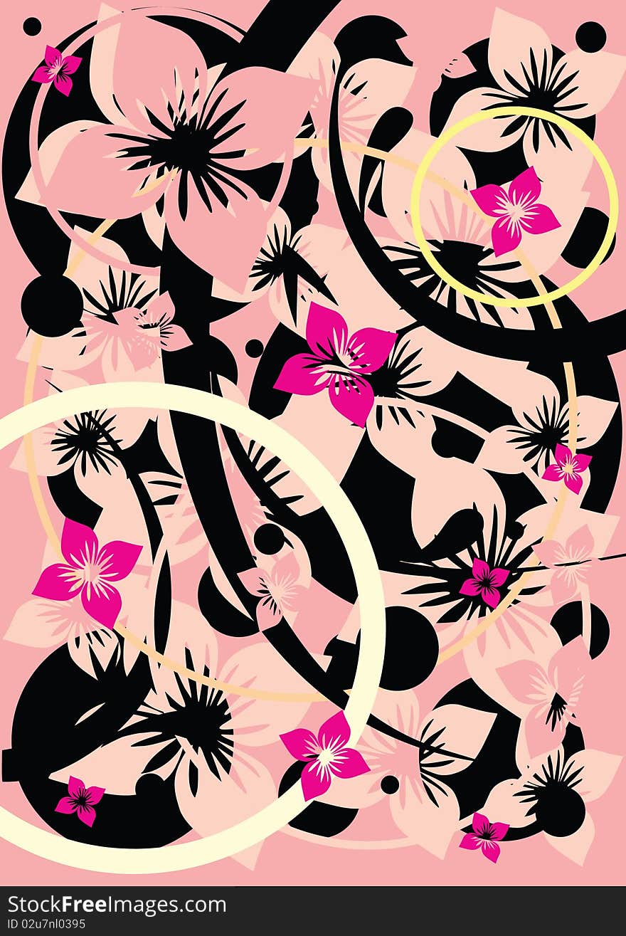 Floral background, season abstract illustration