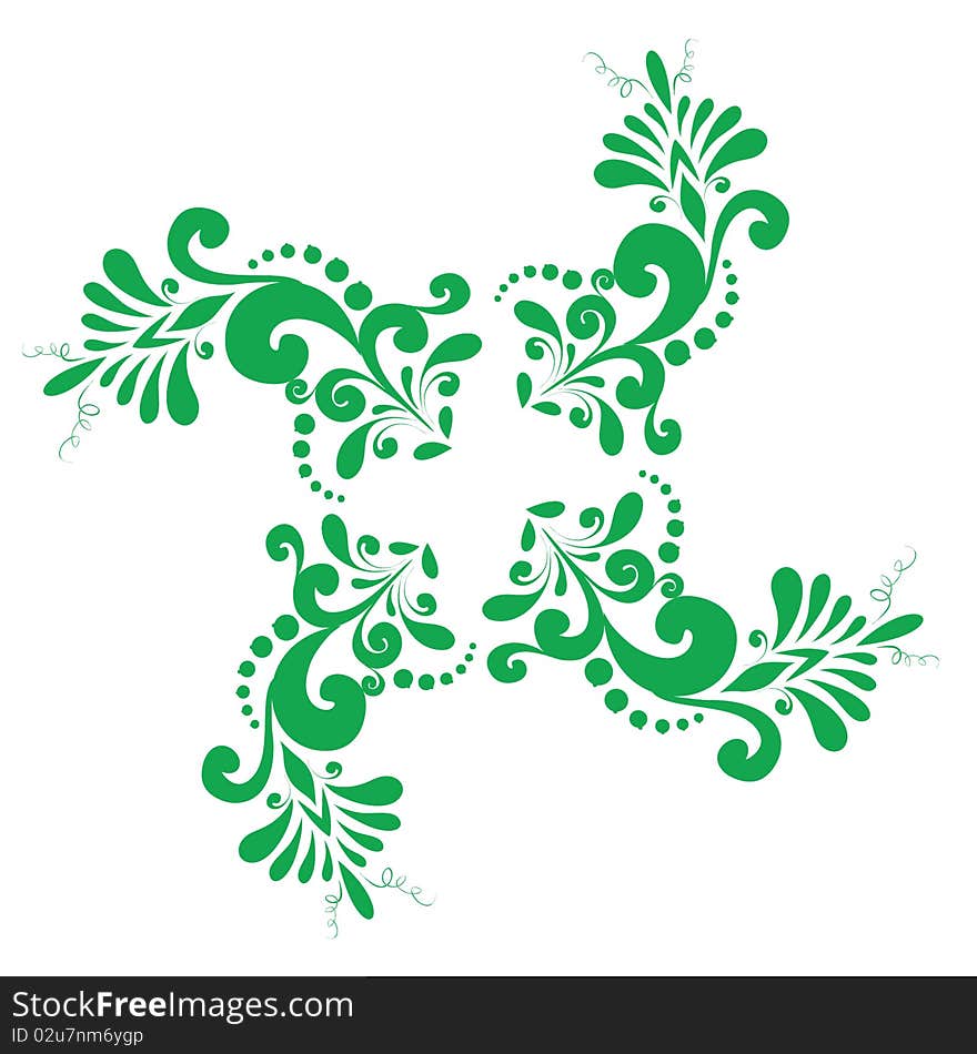 Elegance color pattern, green flower