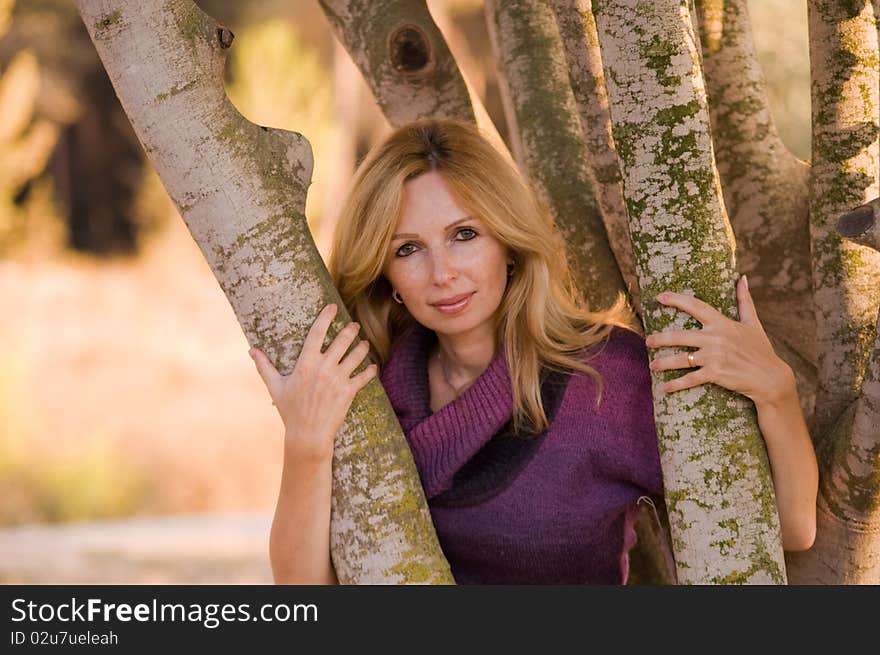 Beauty caucasian young woman .