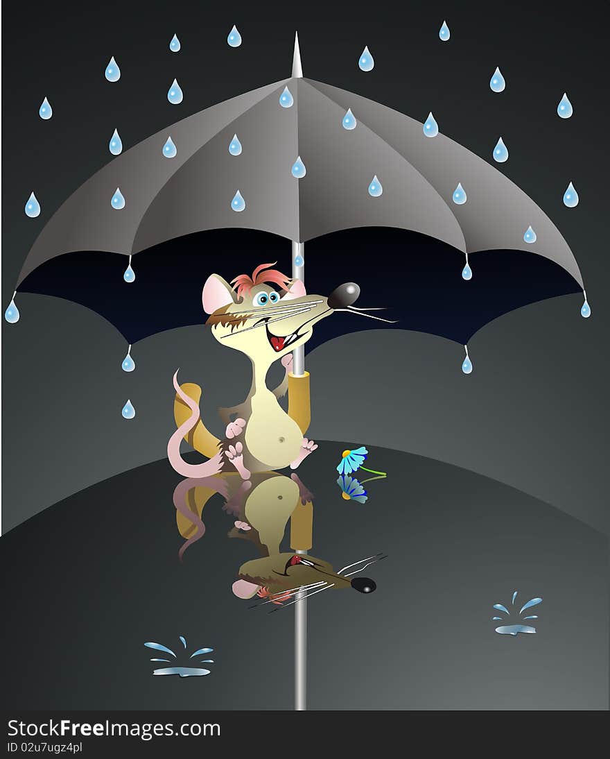 Mouse  And Umbrella