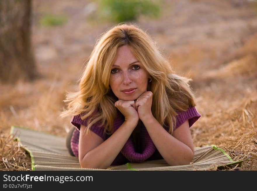 Beauty Caucasian Young Woman .