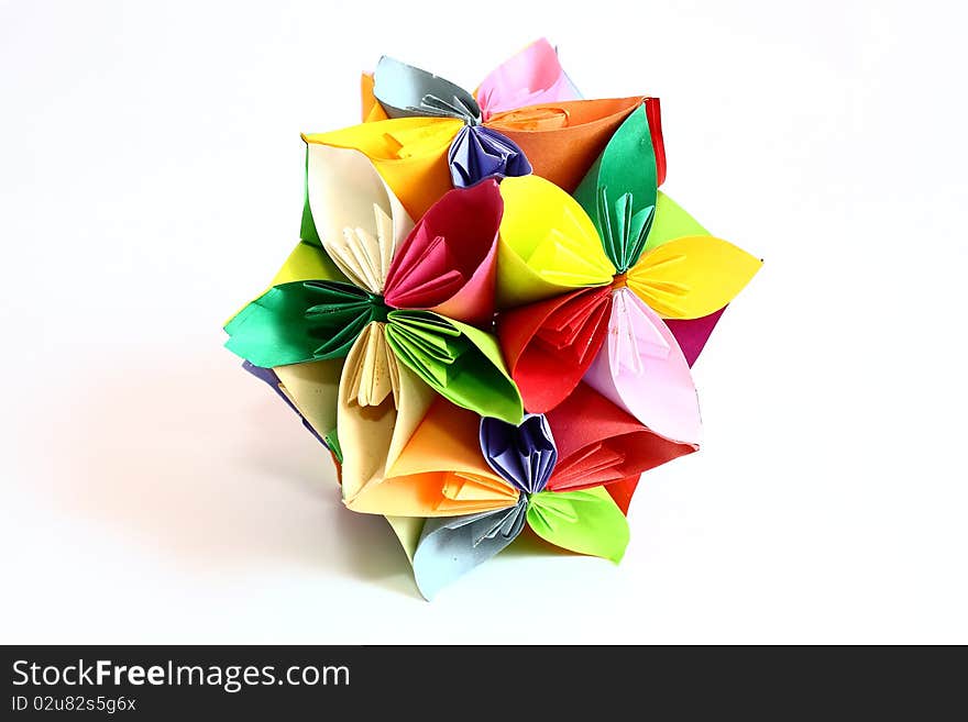 A lot of hand made origami flowers. A lot of hand made origami flowers