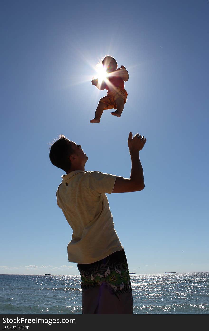 Father playing with his daughter. Father playing with his daughter