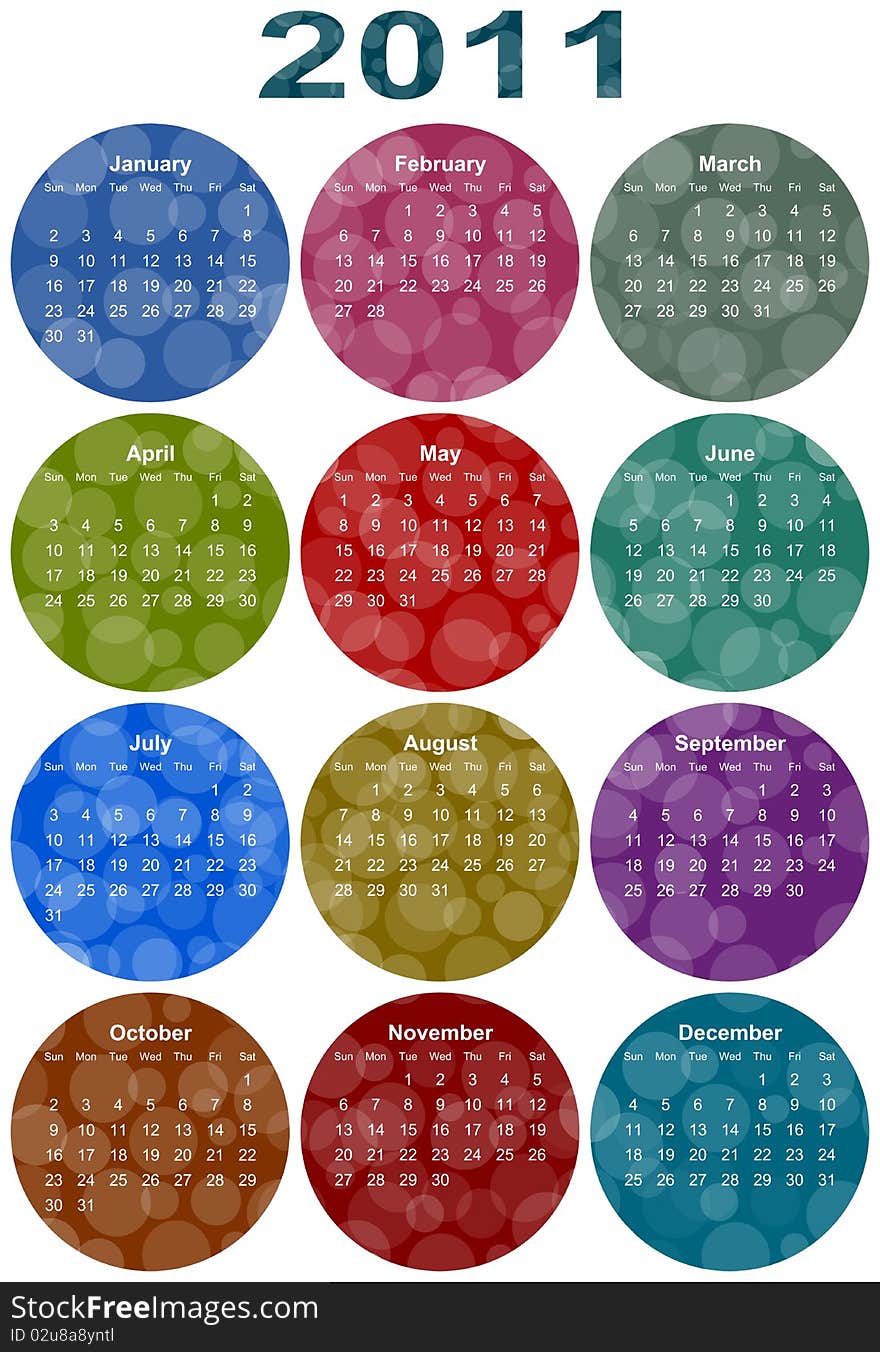 2011 colorful funny calendar