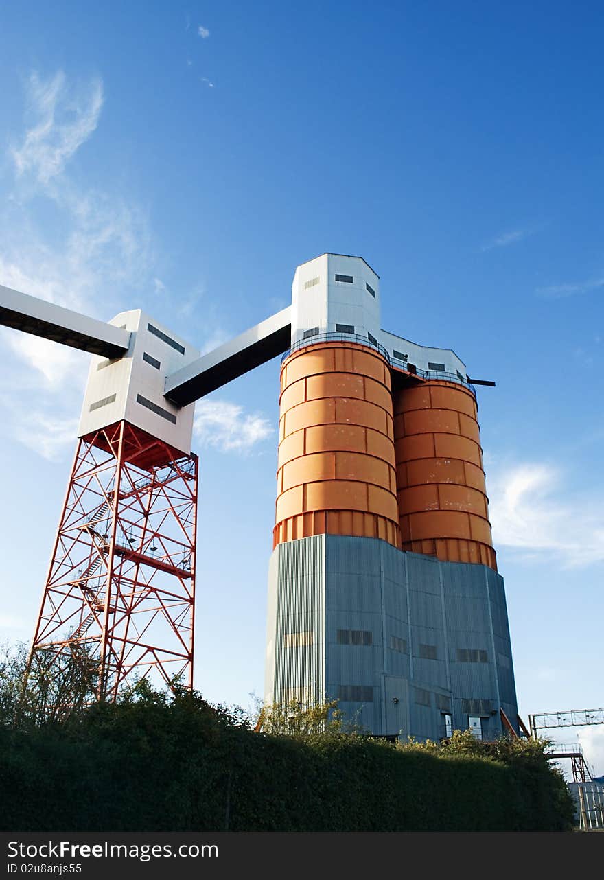 Industrial building consisting of two brick towers.