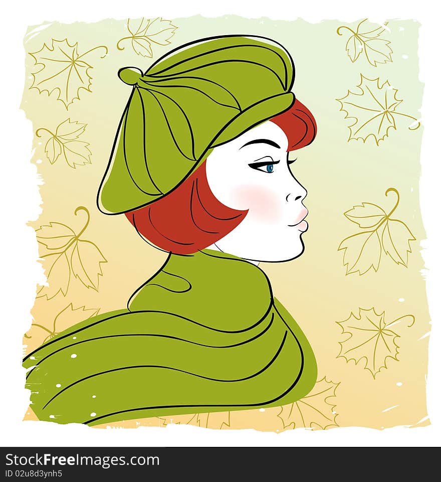 Girl in autumn hat