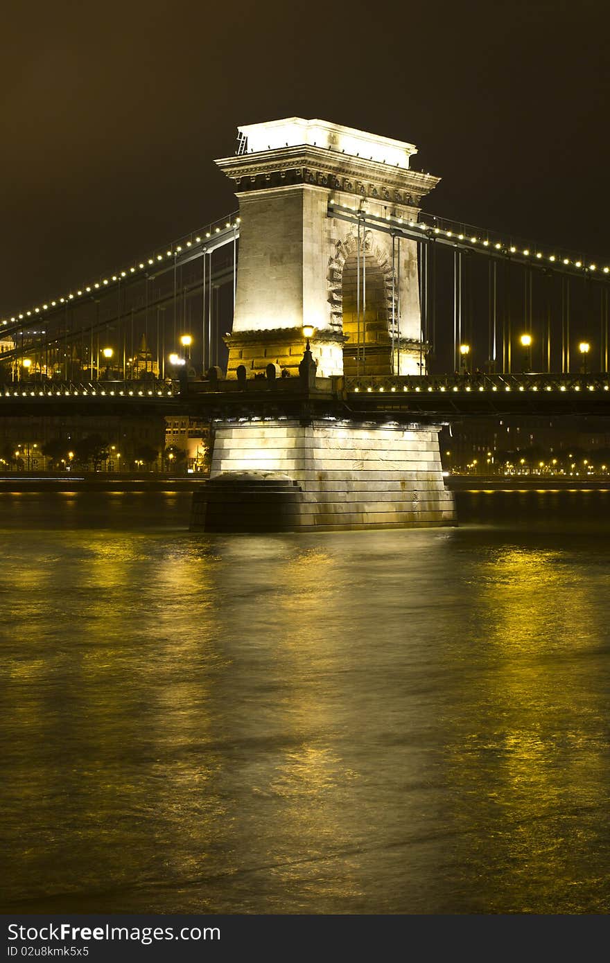 Chain Bridge in Budapest by night. Chain Bridge in Budapest by night.