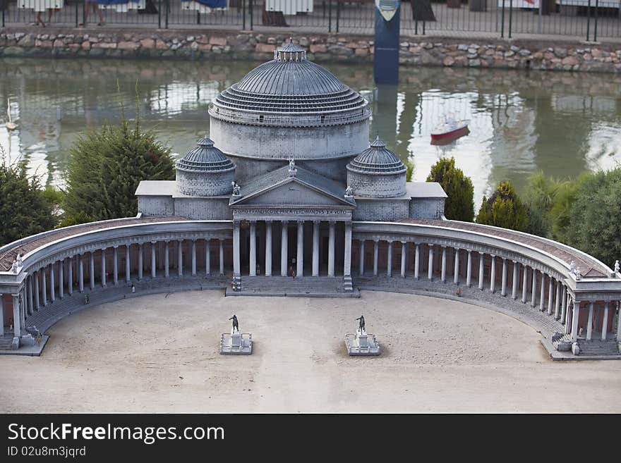 Naples aerial view miniature in park