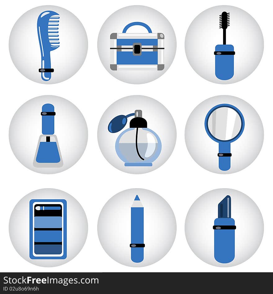 Set of cosmetic icons illustration vector. Set of cosmetic icons illustration vector