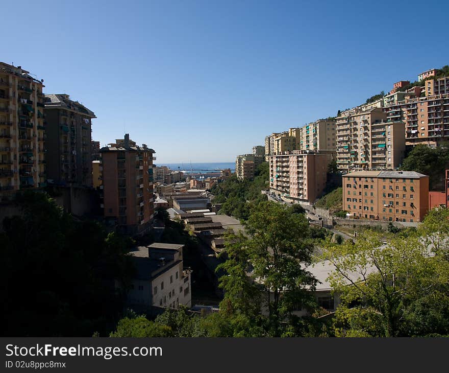 Foreshortened view of Genoa