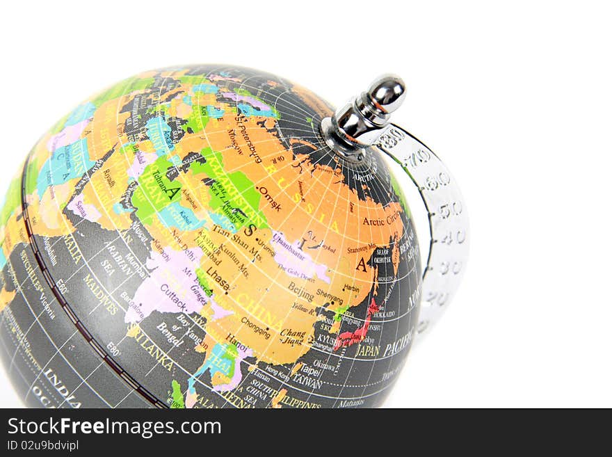 Terrestrial globe isolated on a white background