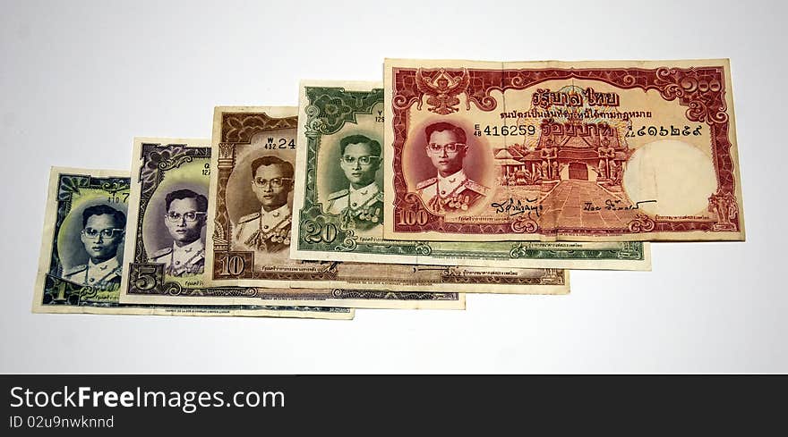 And Older Banknote of Thailand in rama nine at nine model. And Older Banknote of Thailand in rama nine at nine model