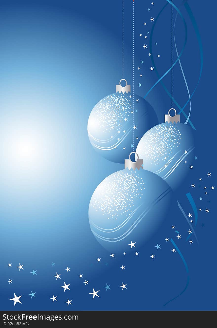 Christmas decoration with blue baubles