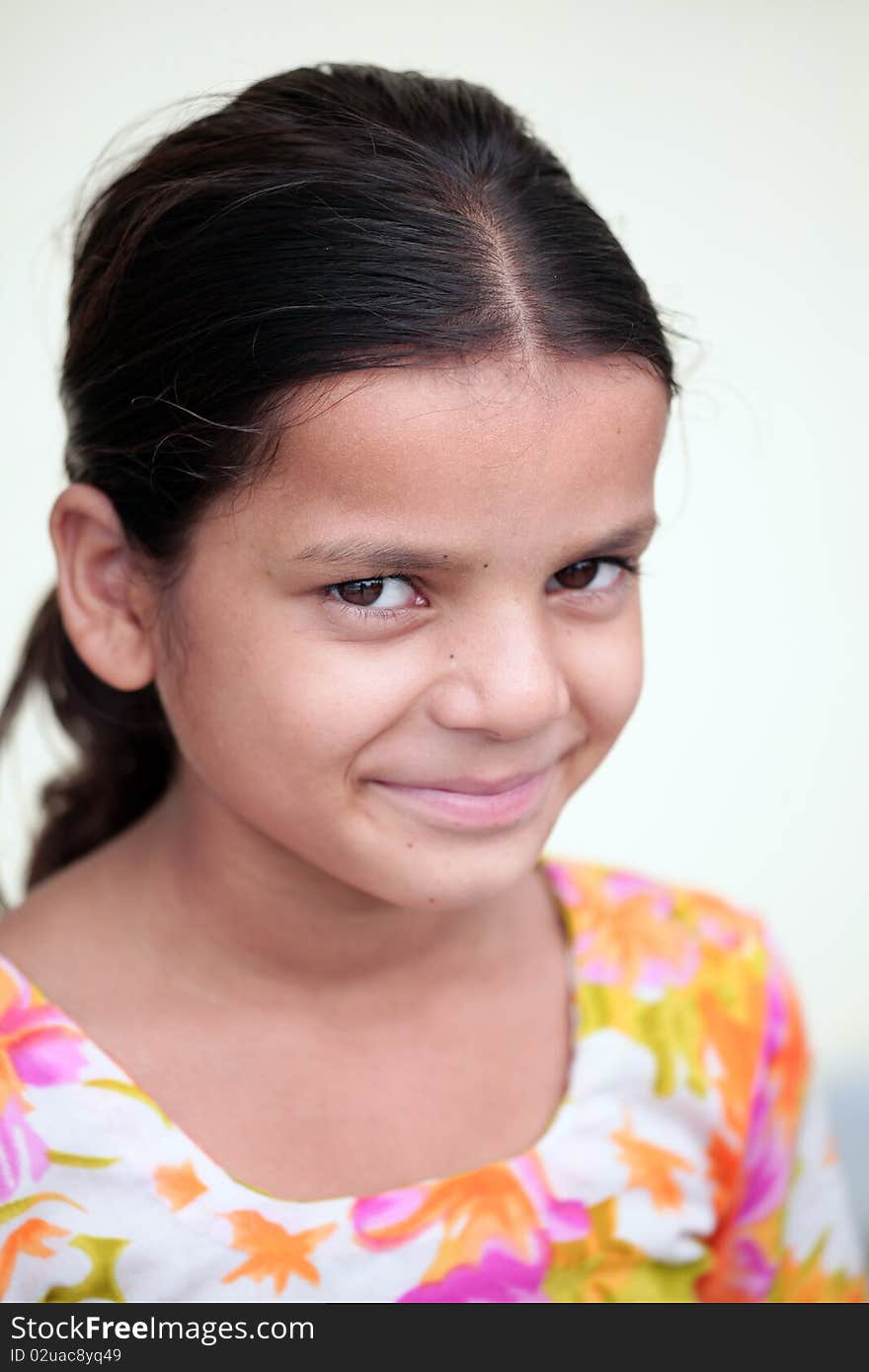 Innocent looks of sweet indian village girl.