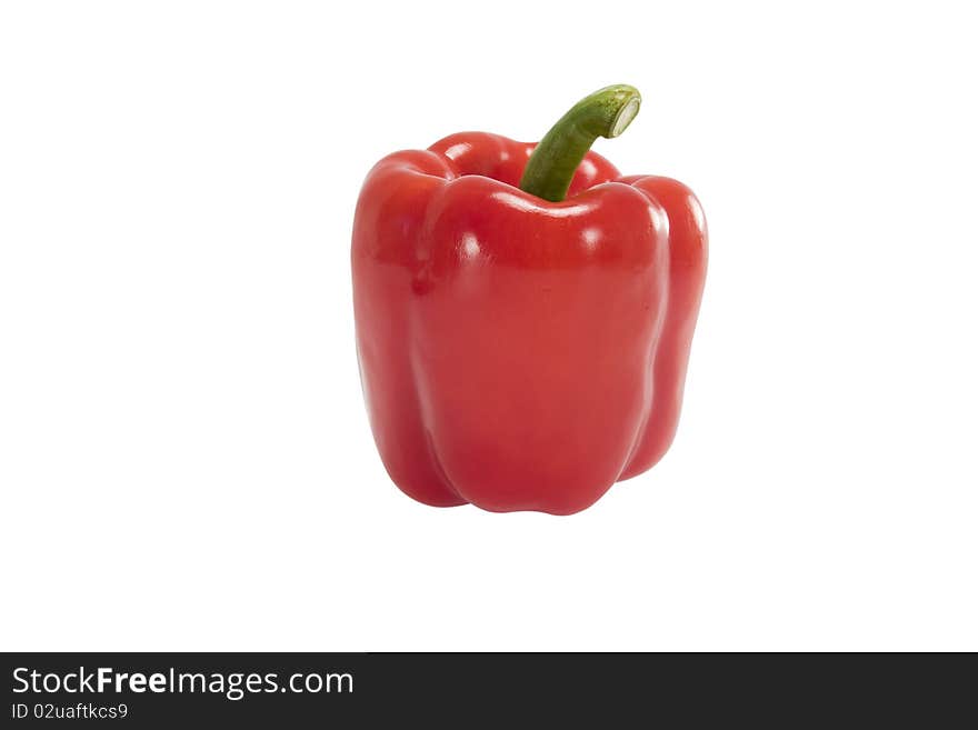 Ripe Red bell peppers on  white background