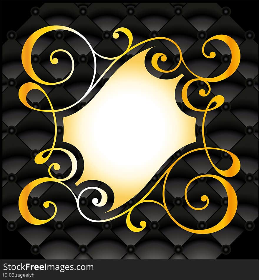 Symmetrical golden floral pattern