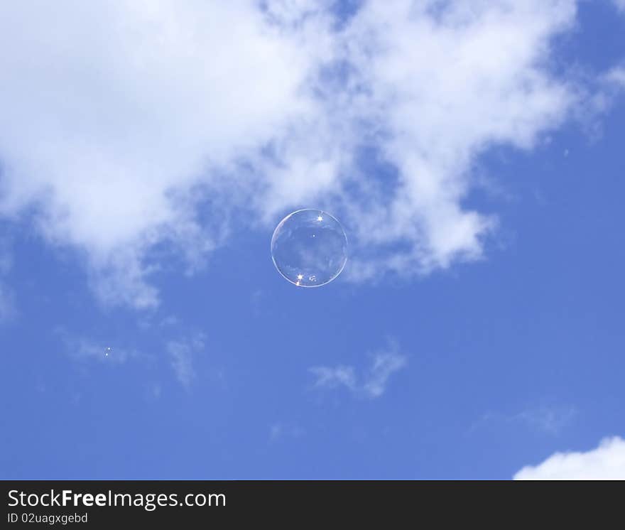 Bubble floating in the sky