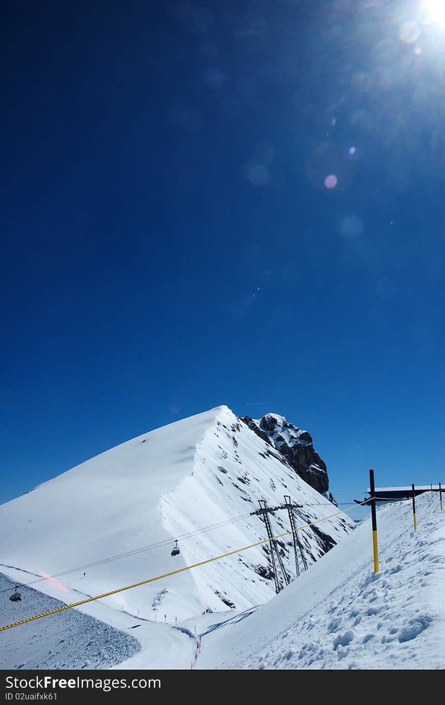 Landscape of the titlis snow mountain