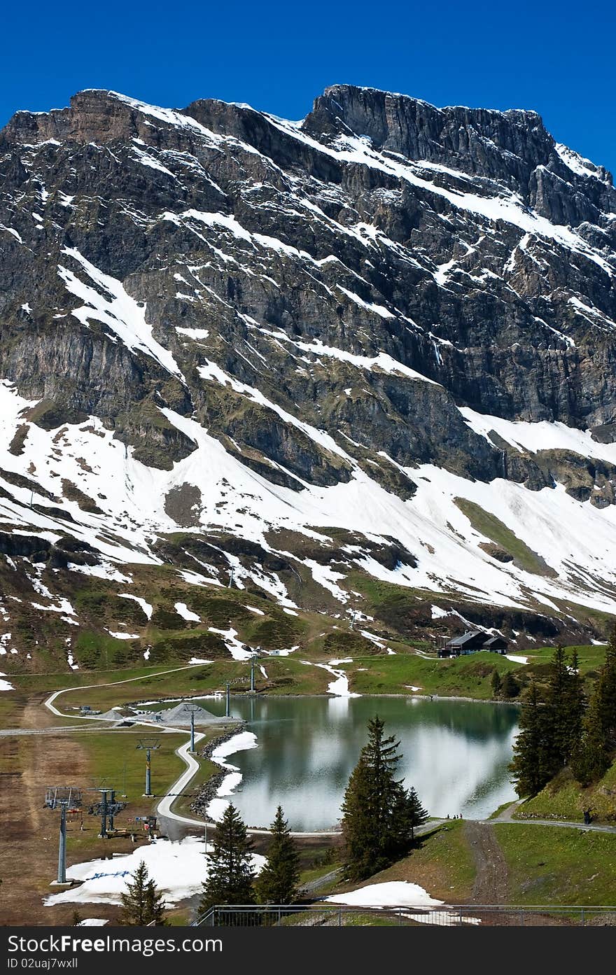 Landscape of the titlis snow mountain