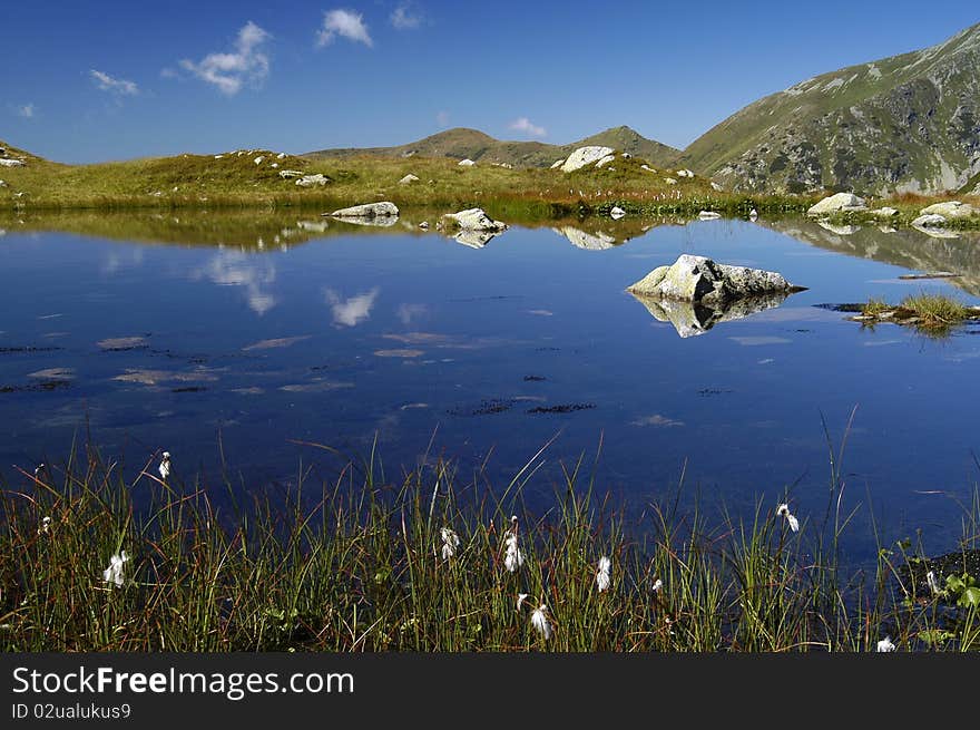 Lake atop the Western Tatras Žiar seat, central Slovakia